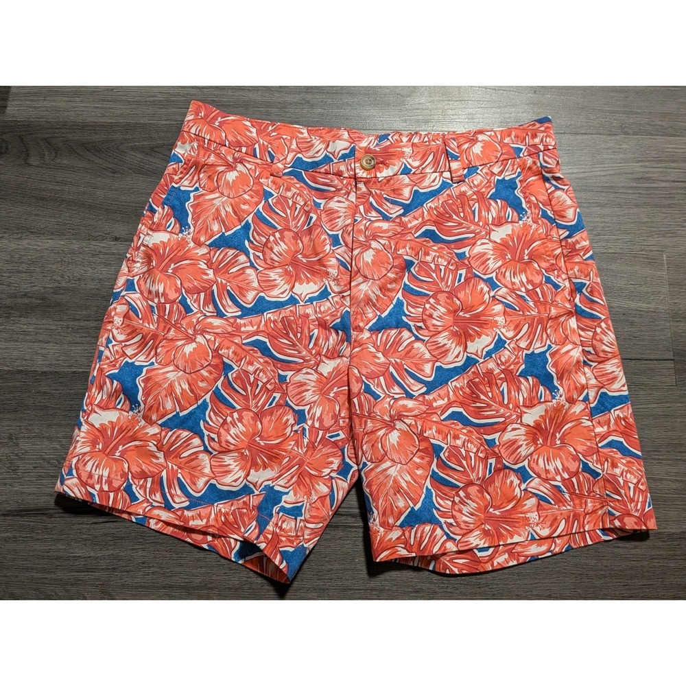 Vineyard Vines Men's Pink Hawaiian Floral Print Breaker Short Size 32x7